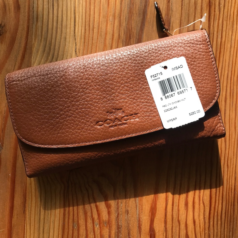 Coach Saddle Tan Pebbled Leather Wallet